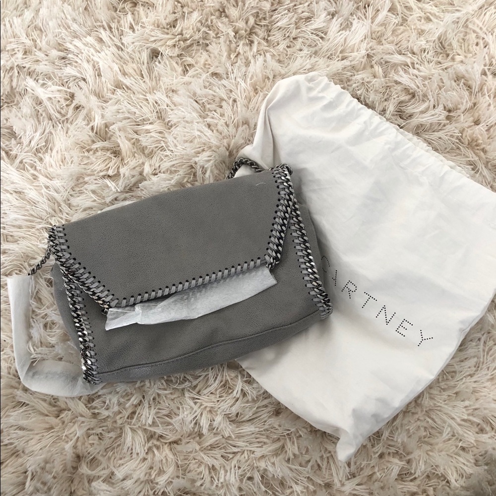 Stella McCartney gray mini Falabella shoulder bag